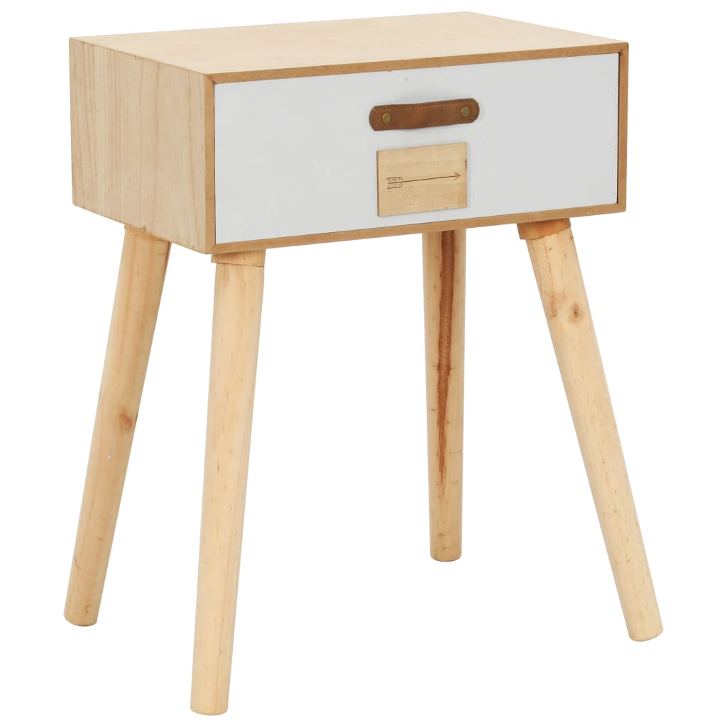 Comodino con Cassetto 44x30x58,5 cm in Pino Massello