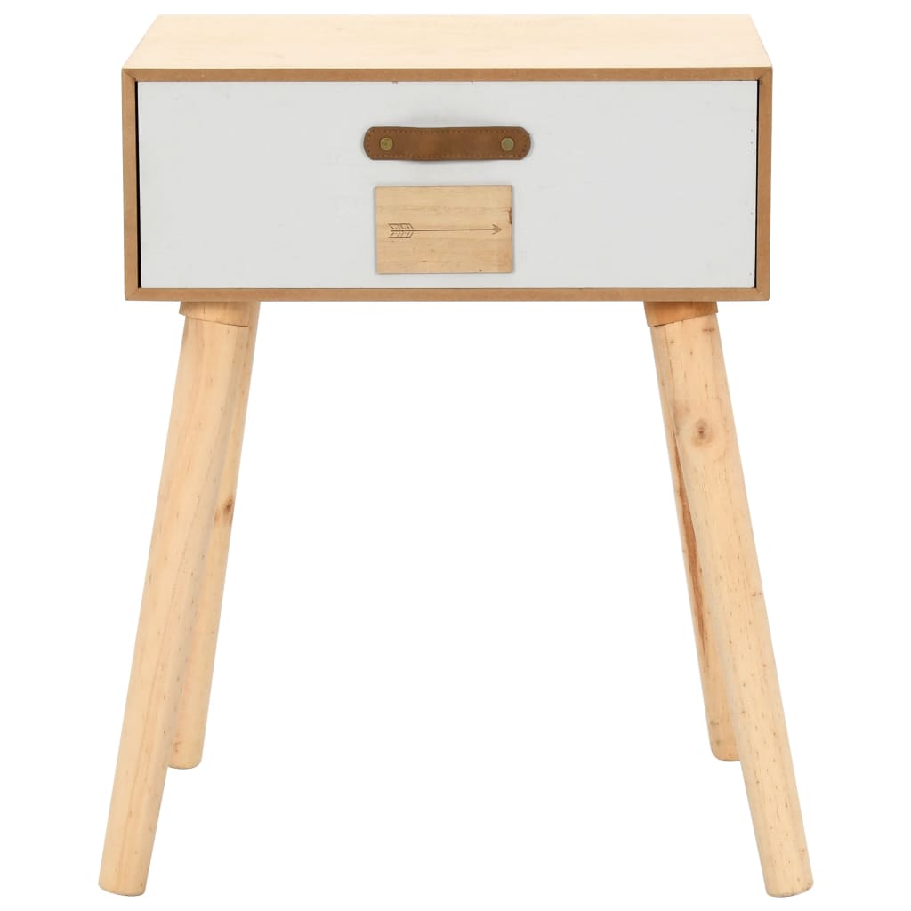 Comodino con Cassetto 44x30x58,5 cm in Pino Massello