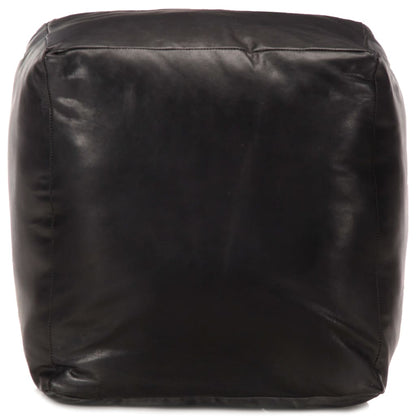 Pouf Nero 40x40x40 cm in Vera Pelle di Capra