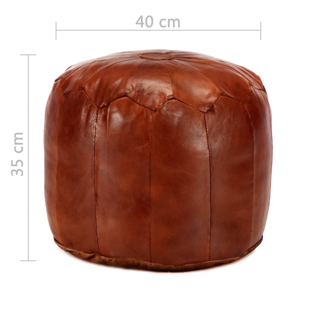 Pouf Tanno 40x35 cm in Vera Pelle di Capra