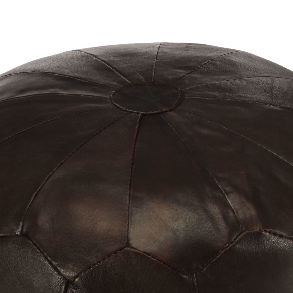 Pouf Marrone Scuro 40x35 cm in Vera Pelle di Capra