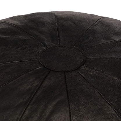 Pouf Nero 40x35 cm in Vera Pelle di Capra