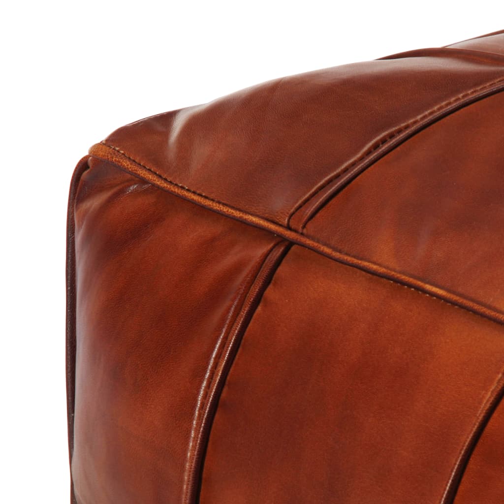 Pouf Tanno 60x60x30 cm in Vera Pelle di Capra