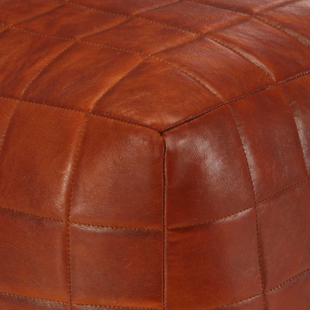 Pouf Tanno 40x40x40 cm in Vera Pelle di Capra
