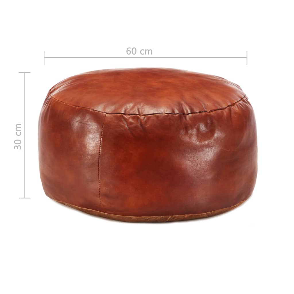 Pouf Tanno 60x30 cm in Vera Pelle di Capra