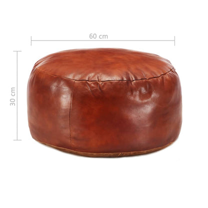 Pouf Tanno 60x30 cm in Vera Pelle di Capra