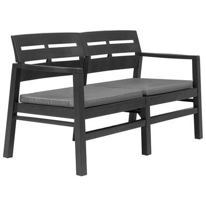 Set Salotto da Giardino 4 pz in Plastica Antracite
