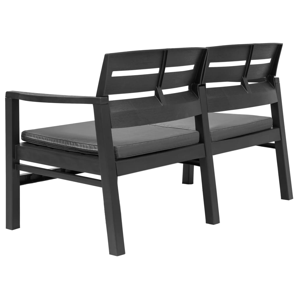 Set Salotto da Giardino 4 pz in Plastica Antracite