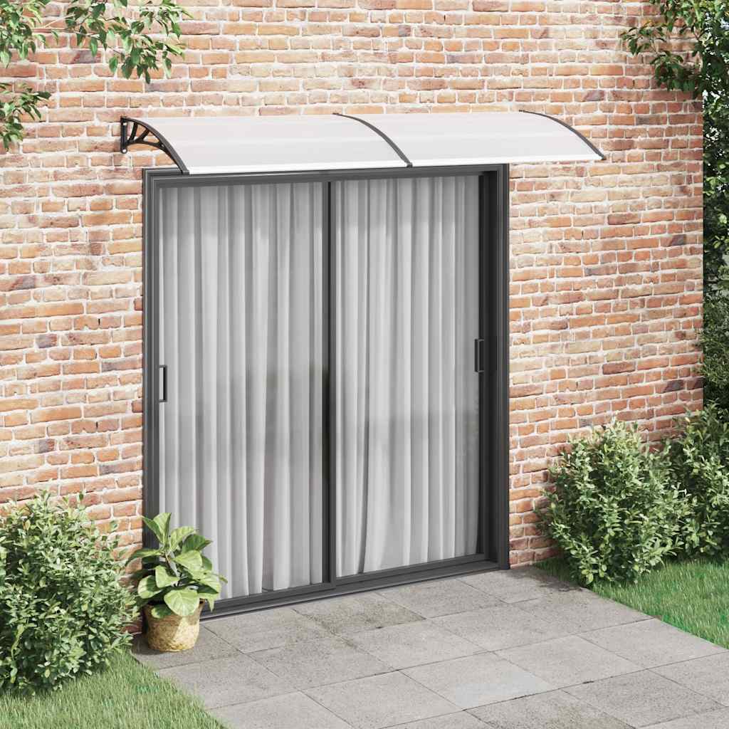 Pensilina per Porta Nera e Trasparente 240x75 cm in PC