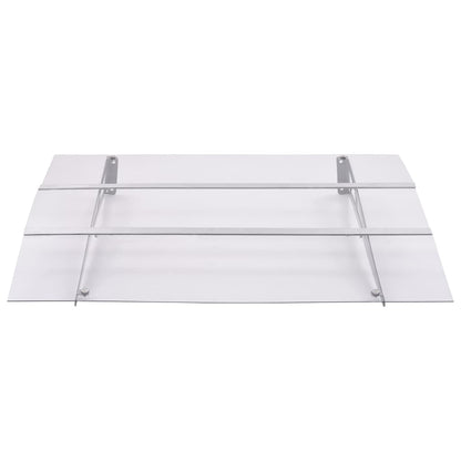 Baldacchino per Porta Argento e Trasparente 150x90 cm PET