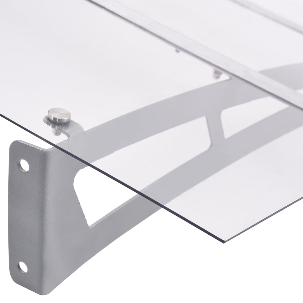 Baldacchino per Porta Argento e Trasparente 150x90 cm PET