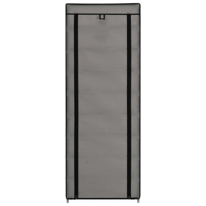 Scarpiera con Rivestimento in Tessuto Grigio 57x29x162 cm