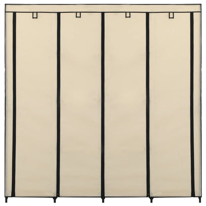 Guardaroba con 4 Scomparti Crema 175x45x170 cm
