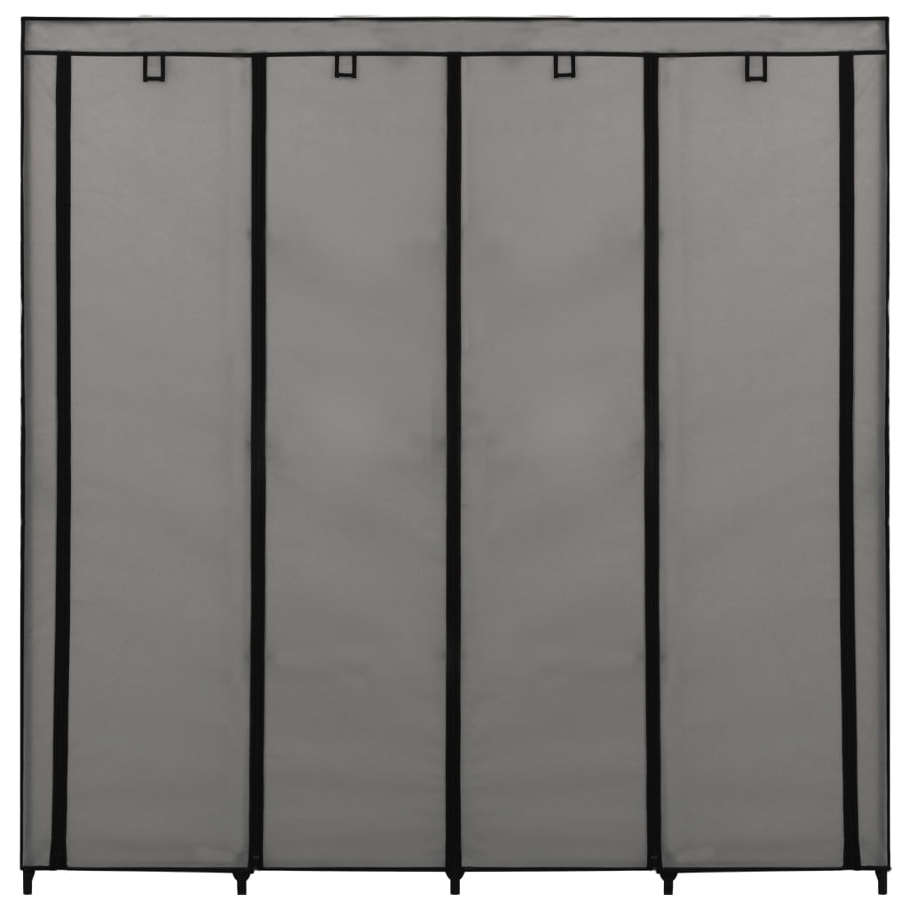 Guardaroba con 4 Scomparti Grigio 175x45x170 cm