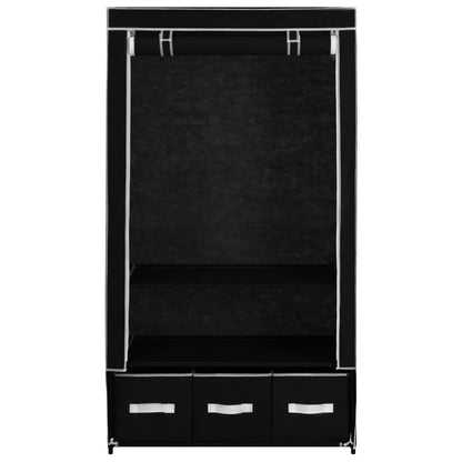 Armadio Nero 87x49x159 cm in Tessuto