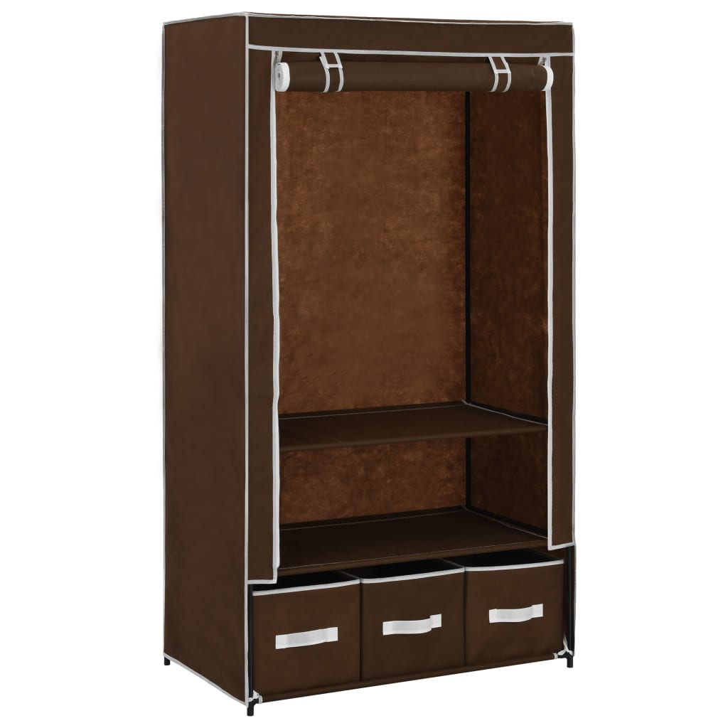 Armadio Marrone 87x49x159 cm in Tessuto