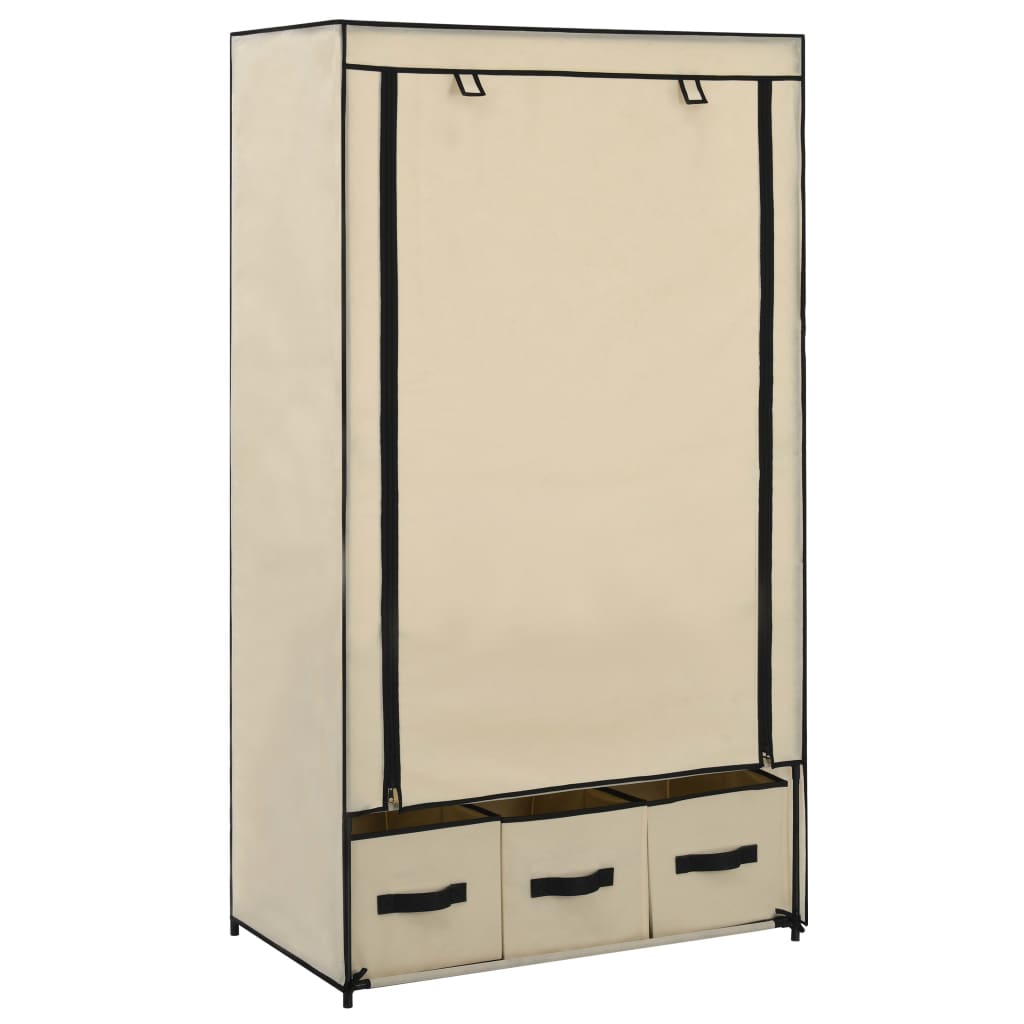 Armadio Crema 87x49x159 cm in Tessuto