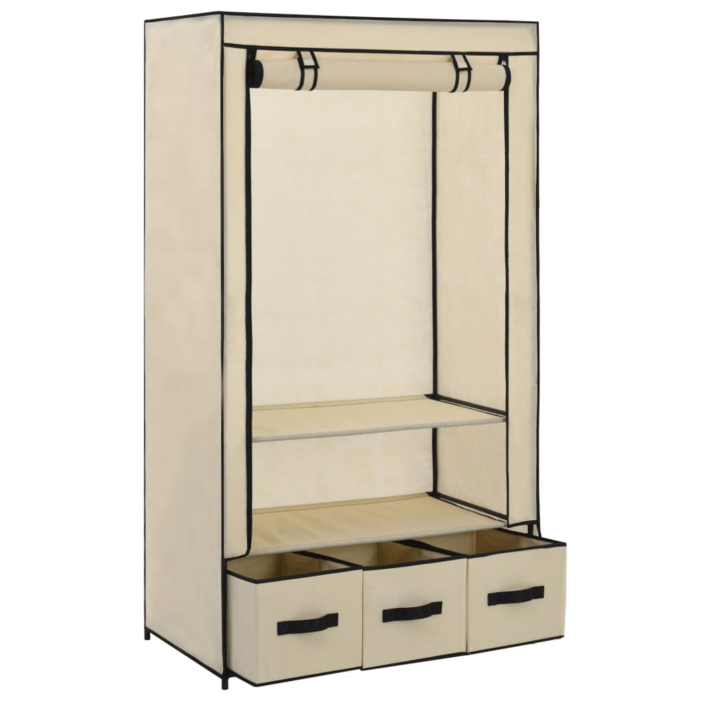 Armadio Crema 87x49x159 cm in Tessuto