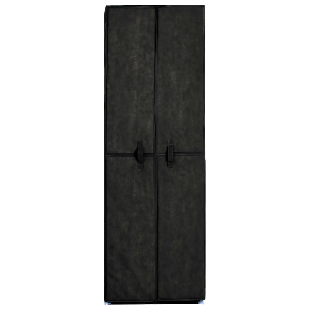 Scarpiera Nera 60x30x166 cm in Tessuto