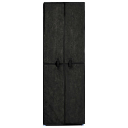 Scarpiera Nera 60x30x166 cm in Tessuto