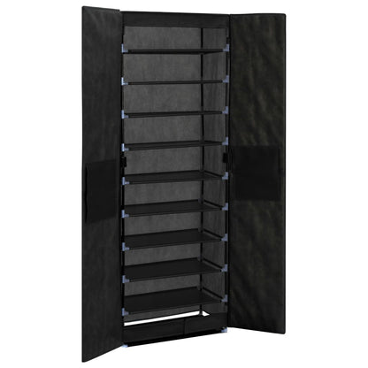 Scarpiera Nera 60x30x166 cm in Tessuto