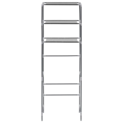 Scaffale per Bagno con 3 Ripiani Argento 53x28x169 cm