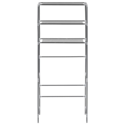 Scaffale per Lavatrice con 3 Ripiani Argento 69x28x169 cm
