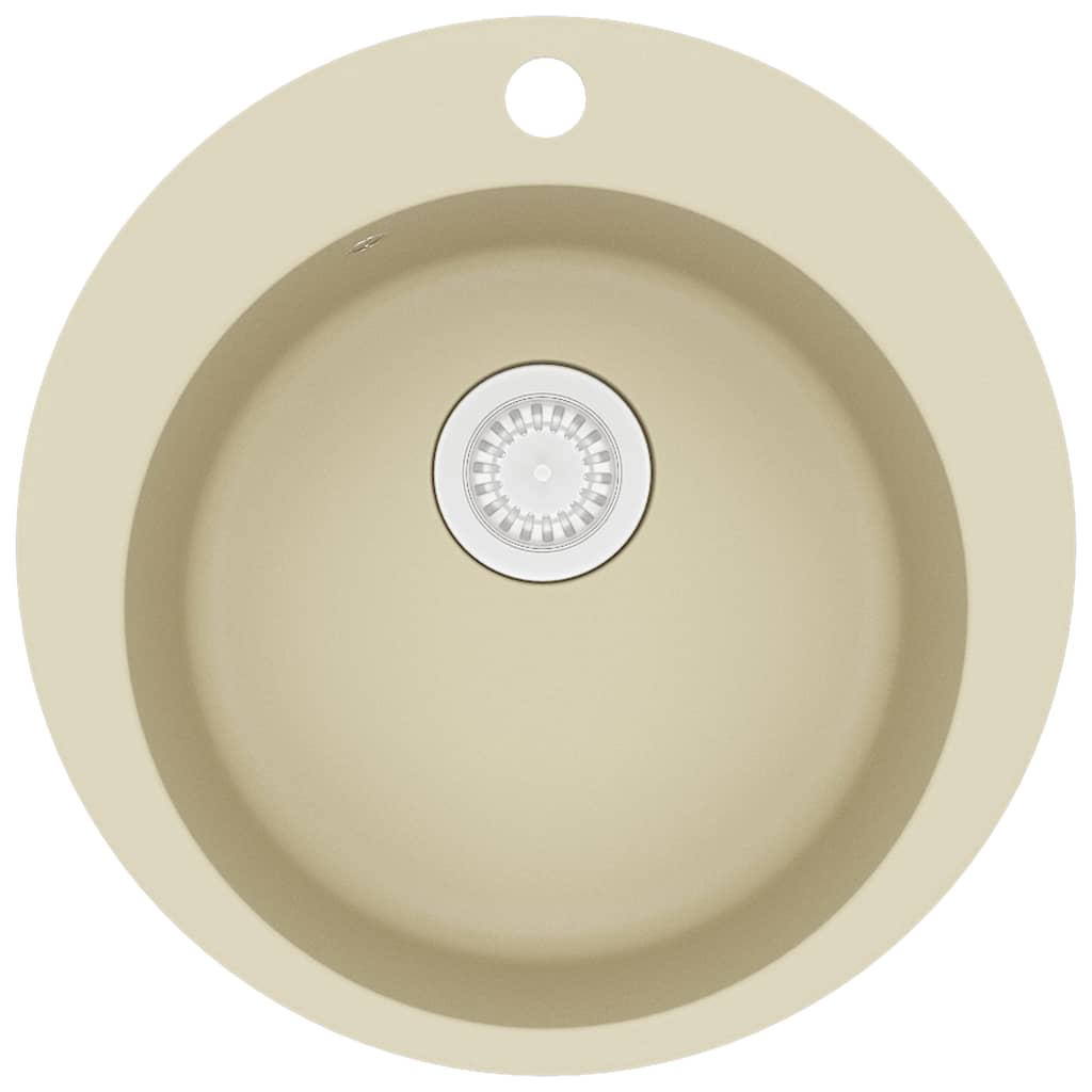 Lavello da Cucina in Granito Vasca Singola Tonda Beige
