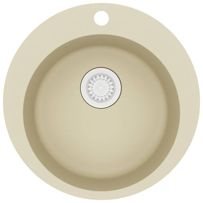 Lavello da Cucina in Granito Vasca Singola Tonda Beige