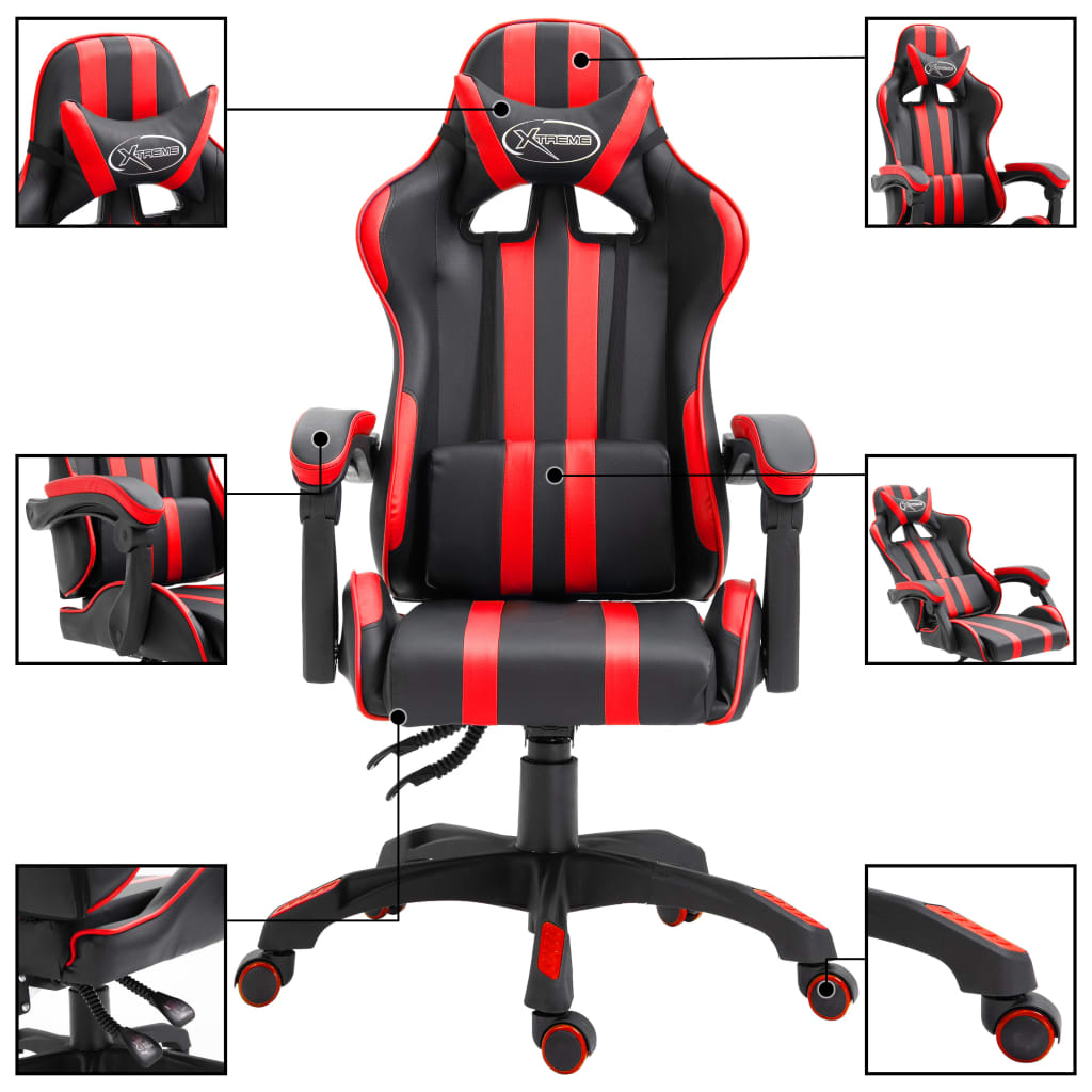 Sedia da Gaming Rossa in Similpelle