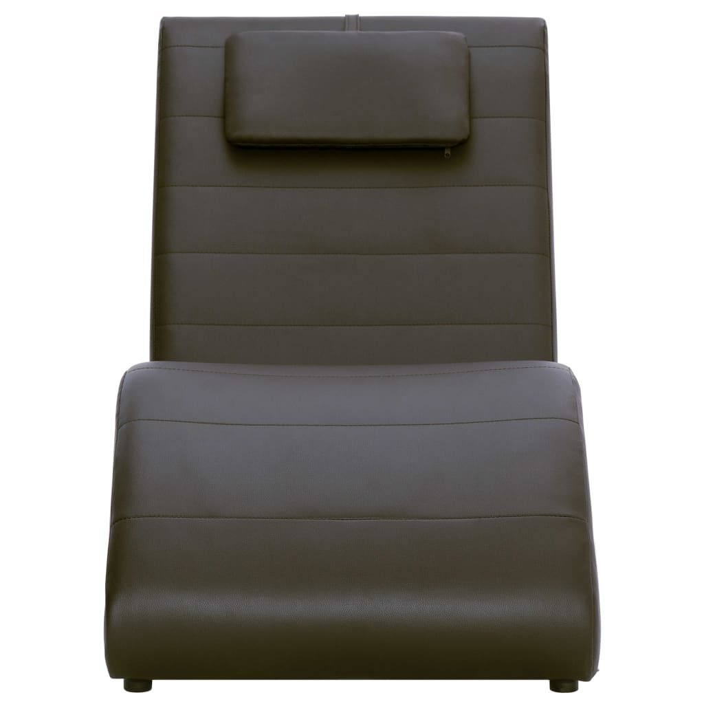 Sdraio con Cuscino Marrone in Similpelle