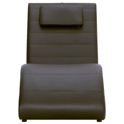 Sdraio con Cuscino Marrone in Similpelle
