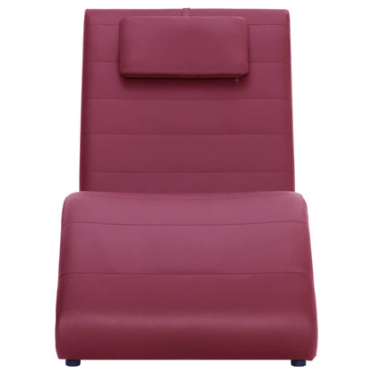 Sdraio con Cuscino Rosso Vino in Similpelle
