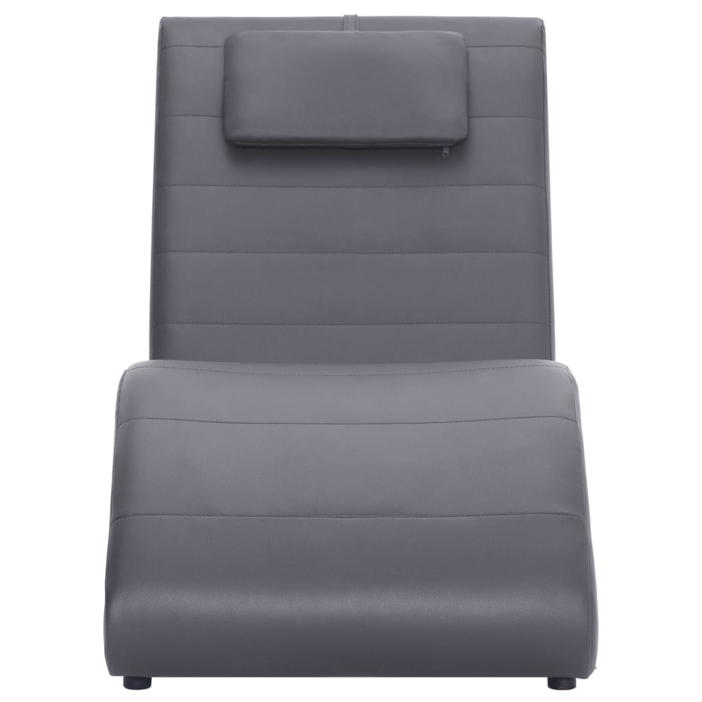 Sdraio con Cuscino Grigio in Similpelle