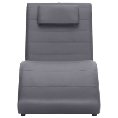 Sdraio con Cuscino Grigio in Similpelle