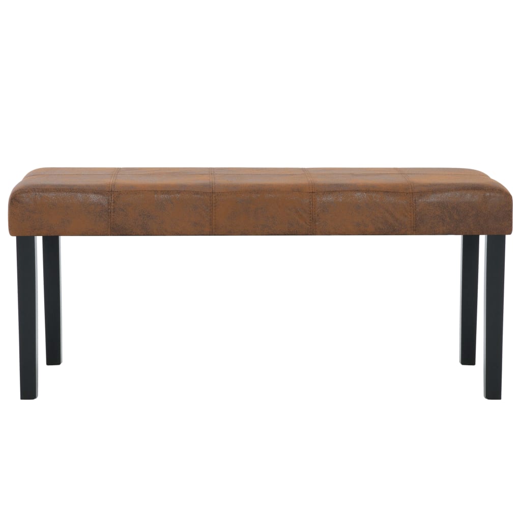 Panca 106 cm Marrone in Pelle Scamosciata Artificiale