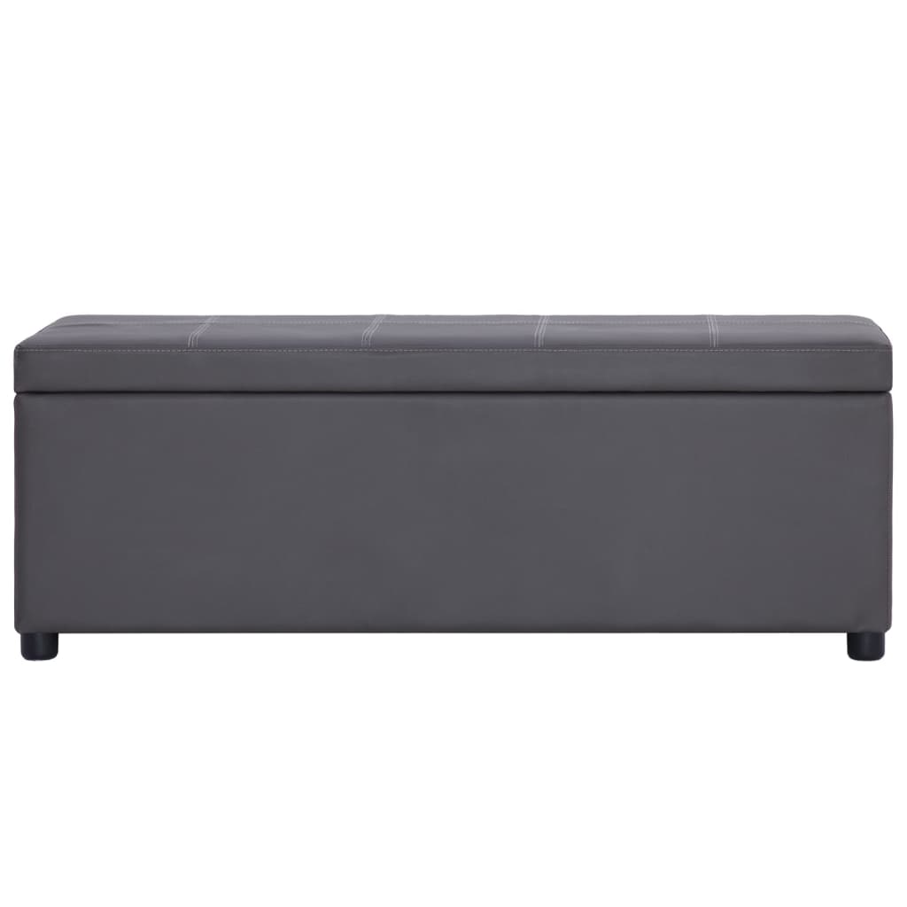 Panca con Vano Portaoggetti 116 cm Grigia in Similpelle
