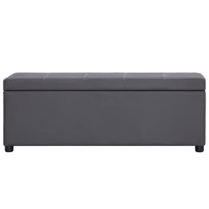 Panca con Vano Portaoggetti 116 cm Grigia in Similpelle