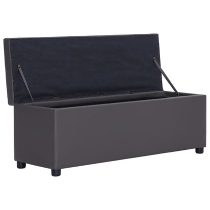 Panca con Vano Portaoggetti 116 cm Grigia in Similpelle