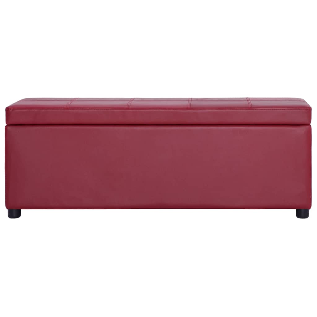 Panca con Vano Portaoggetti 116 cm Rosso Vino in Similpelle