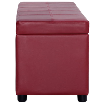 Panca con Vano Portaoggetti 116 cm Rosso Vino in Similpelle