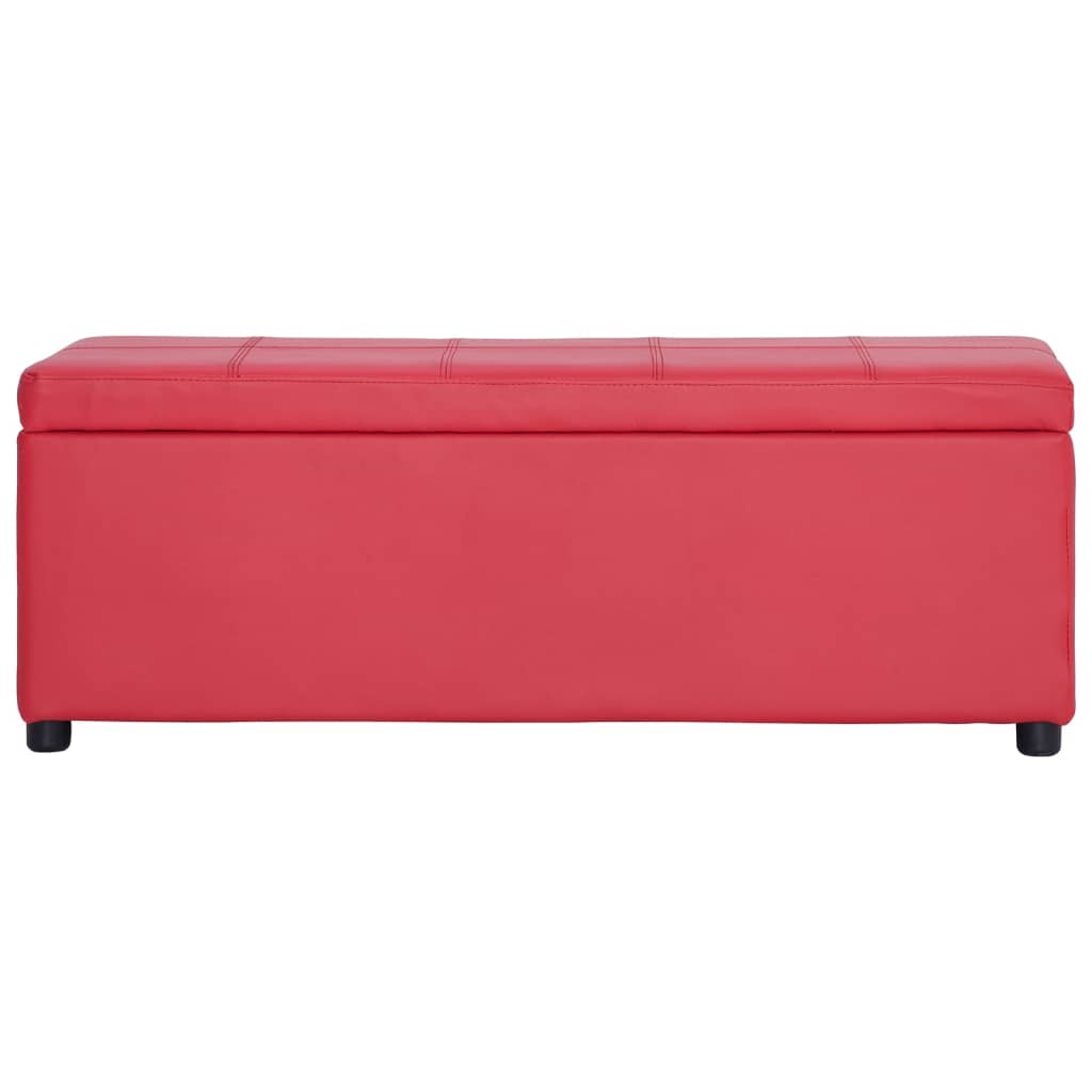 Panca con Vano Portaoggetti 116 cm Rosso in Similpelle
