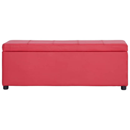 Panca con Vano Portaoggetti 116 cm Rosso in Similpelle