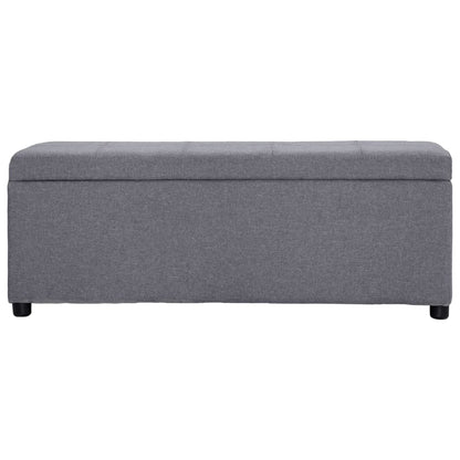 Panca con Vano Portaoggetti 116 cm Grigio Chiaro in Poliestere