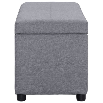 Panca con Vano Portaoggetti 116 cm Grigio Chiaro in Poliestere
