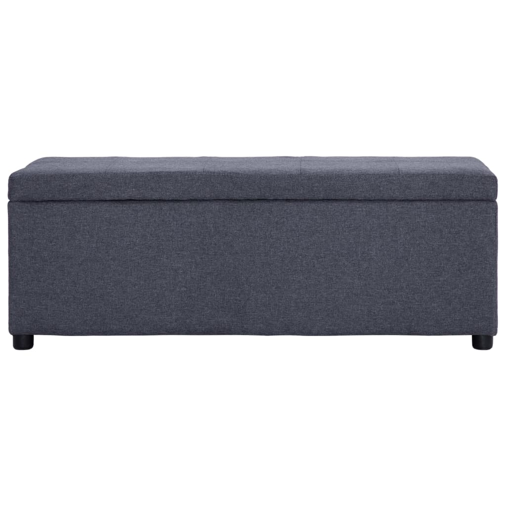 Panca con Vano Portaoggetti 116 cm Grigio Scuro in Poliestere