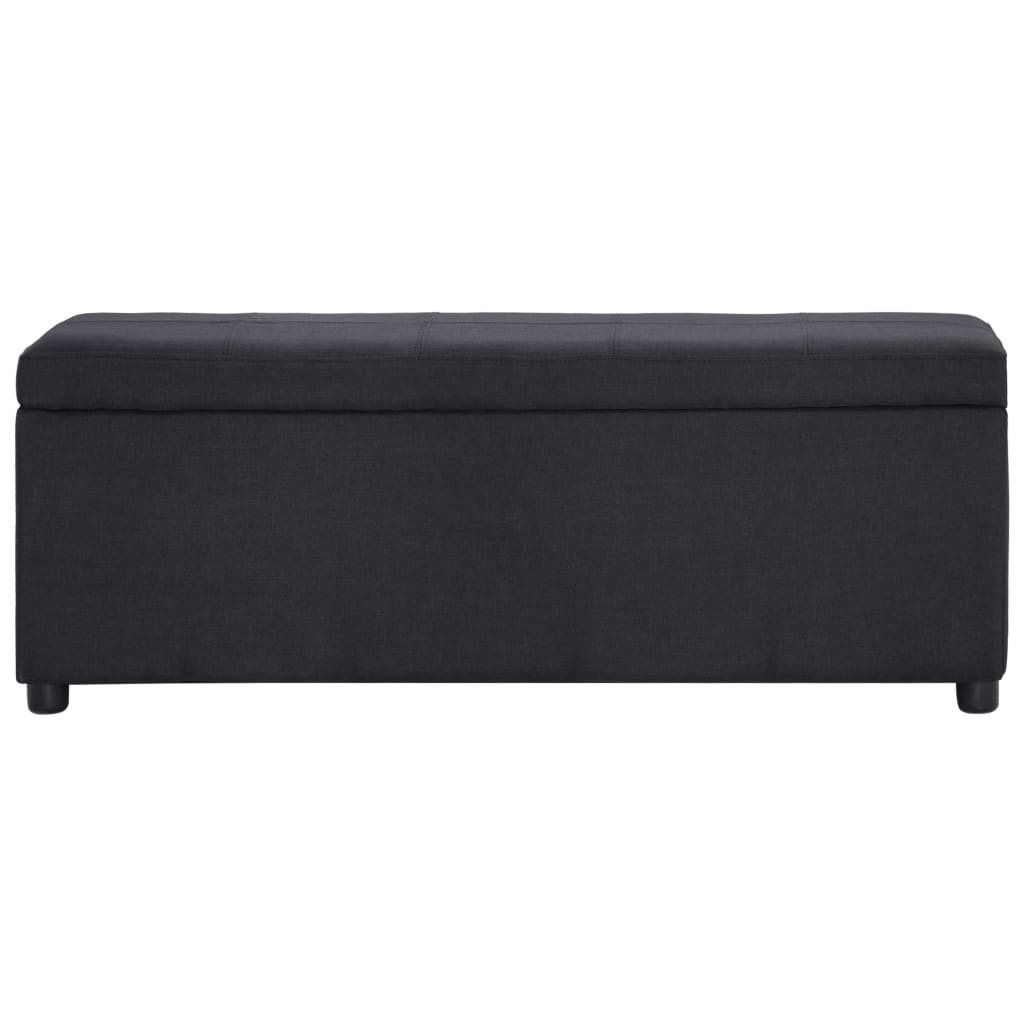 Panca con Vano Portaoggetti 116 cm Nera in Poliestere