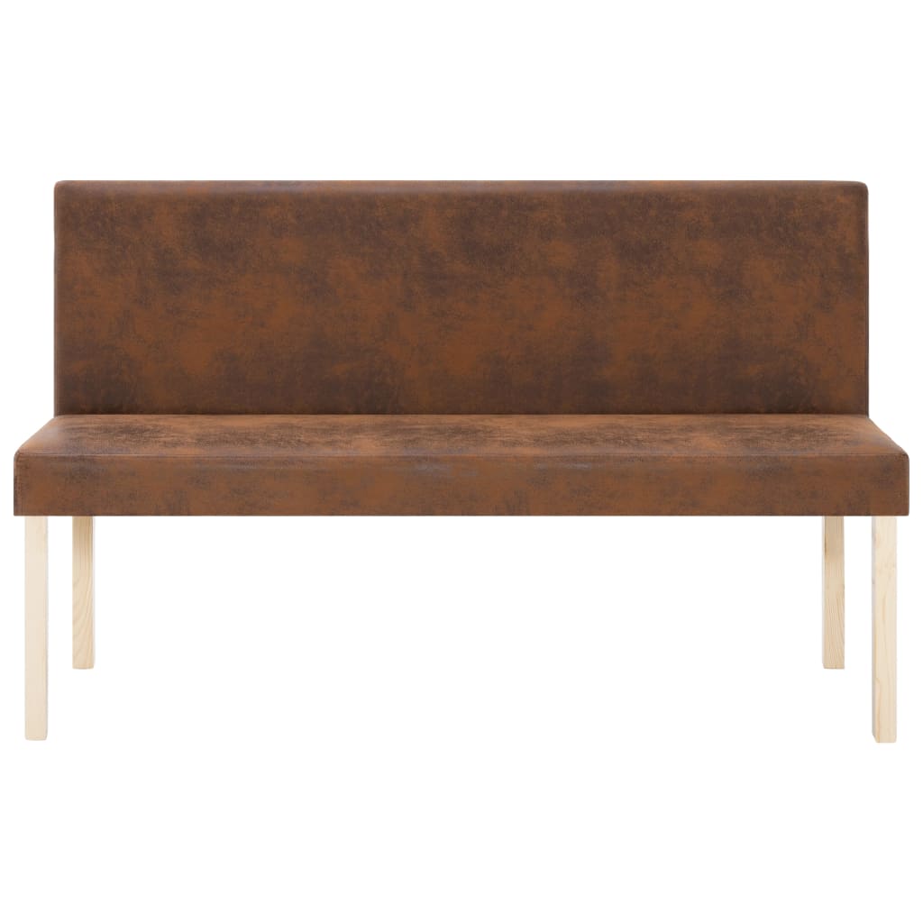 Panca 139,5 cm Marrone in Pelle Scamosciata Artificiale