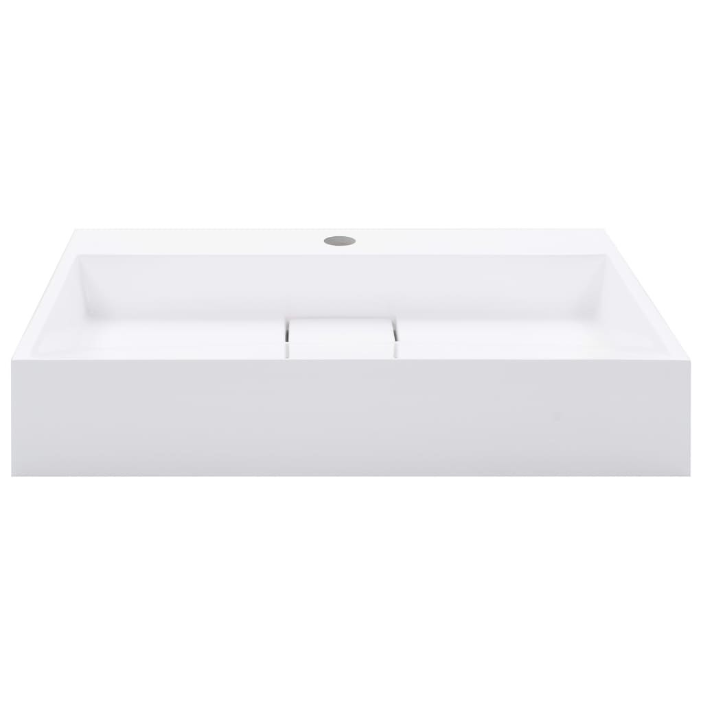 Lavandino 60x38x11 cm Blocco in Marmo/Minerale Bianco
