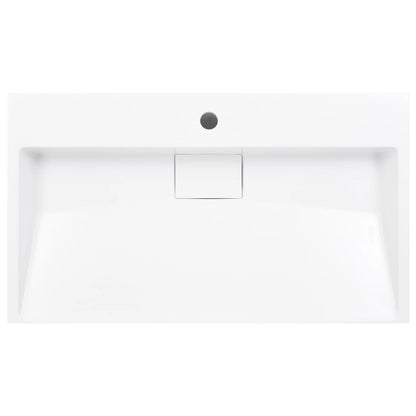 Lavandino 80x46x11 cm Blocco in Marmo/Minerale Bianco